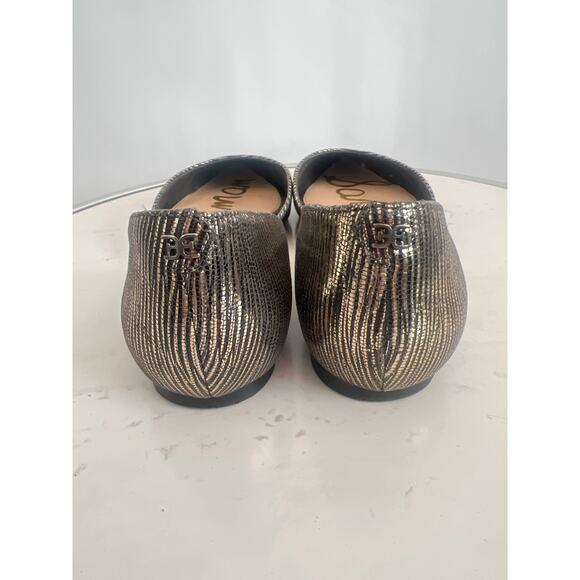 SAM EDLMAN WOMENS RODNEY d’ORDSAY BALLET FLATS SHOES METALLIC GOLD BLACK 7.5 - Picture 5 of 13